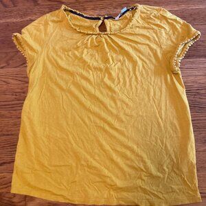 Yellow Boden T-Shirt sleeve trim